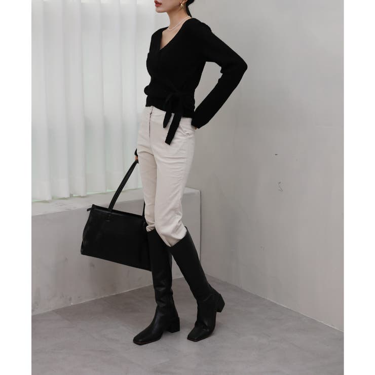 Vネックラップリブカーディガン | by muni:r | 詳細画像19 