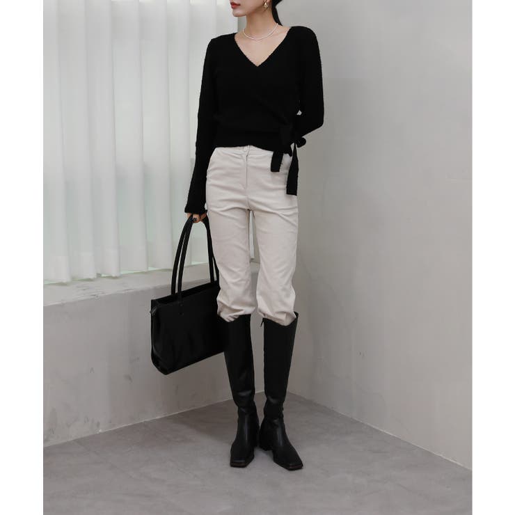 Vネックラップリブカーディガン | by muni:r | 詳細画像20 