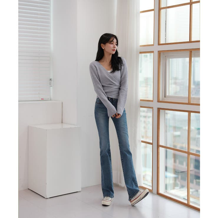 Vネックラップリブカーディガン | by muni:r | 詳細画像22 