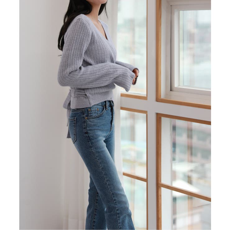 Vネックラップリブカーディガン | by muni:r | 詳細画像24 