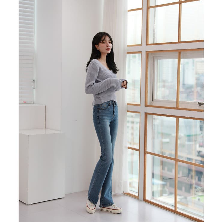 Vネックラップリブカーディガン | by muni:r | 詳細画像25 