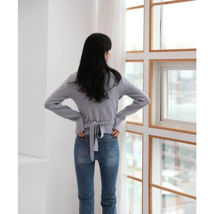 Vネックラップリブカーディガン | by muni:r | 詳細画像28 