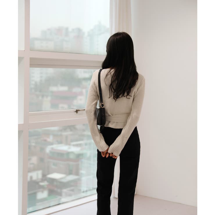 Vネックラップリブカーディガン | by muni:r | 詳細画像5 