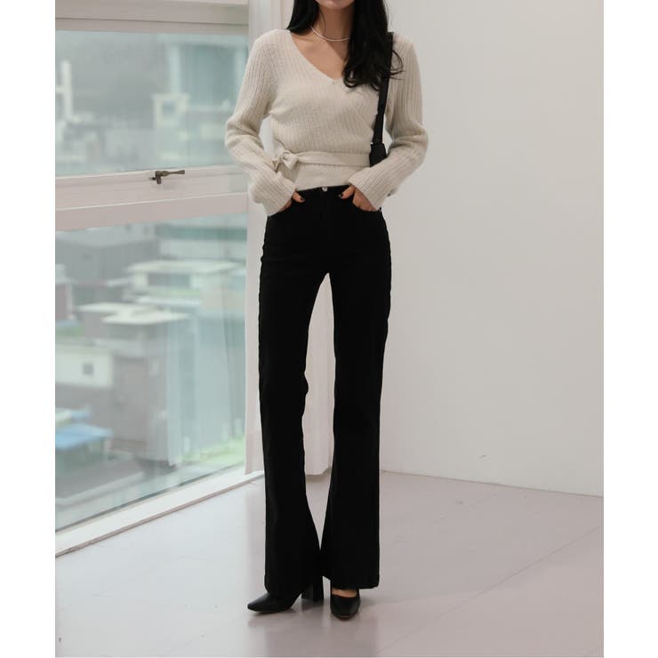 Vネックラップリブカーディガン | by muni:r | 詳細画像7 