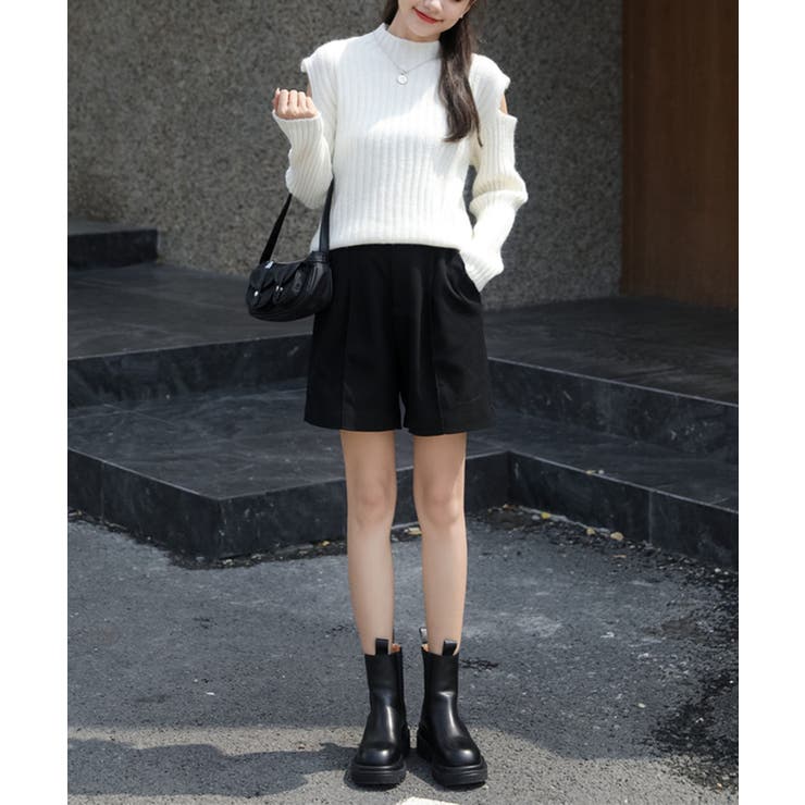 ベルトSETピンタックハーフパンツ | by muni:r | 詳細画像19 