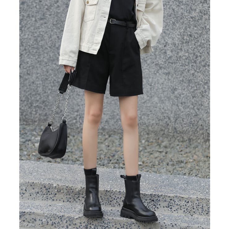 ベルトSETピンタックハーフパンツ | by muni:r | 詳細画像24 