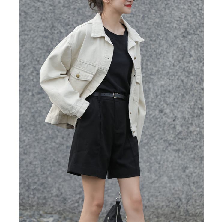 ベルトSETピンタックハーフパンツ | by muni:r | 詳細画像25 