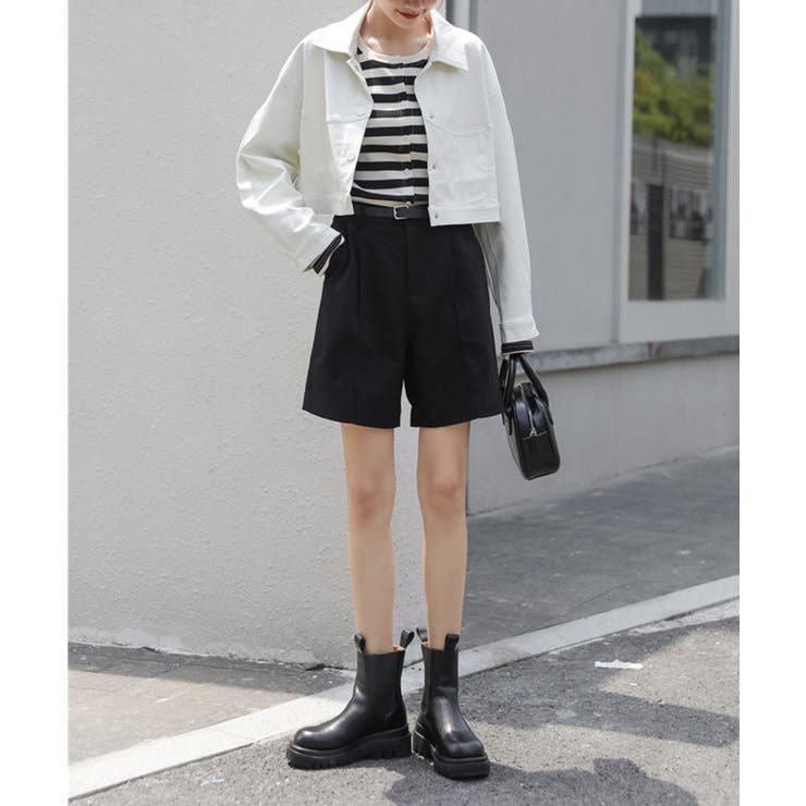 ベルトSETピンタックハーフパンツ | by muni:r | 詳細画像26 