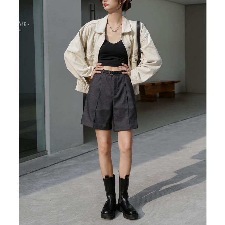 ベルトSETピンタックハーフパンツ | by muni:r | 詳細画像40 