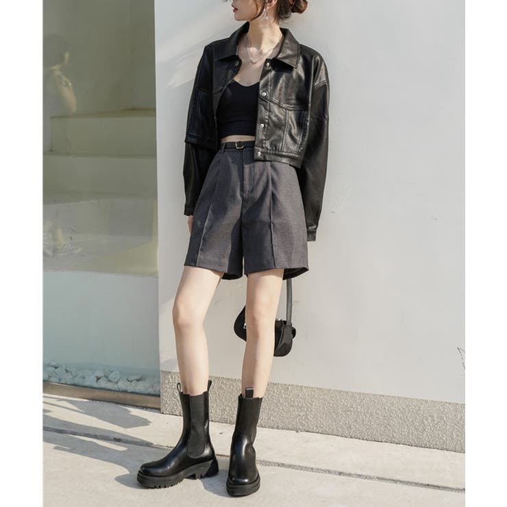 ベルトSETピンタックハーフパンツ | by muni:r | 詳細画像43 