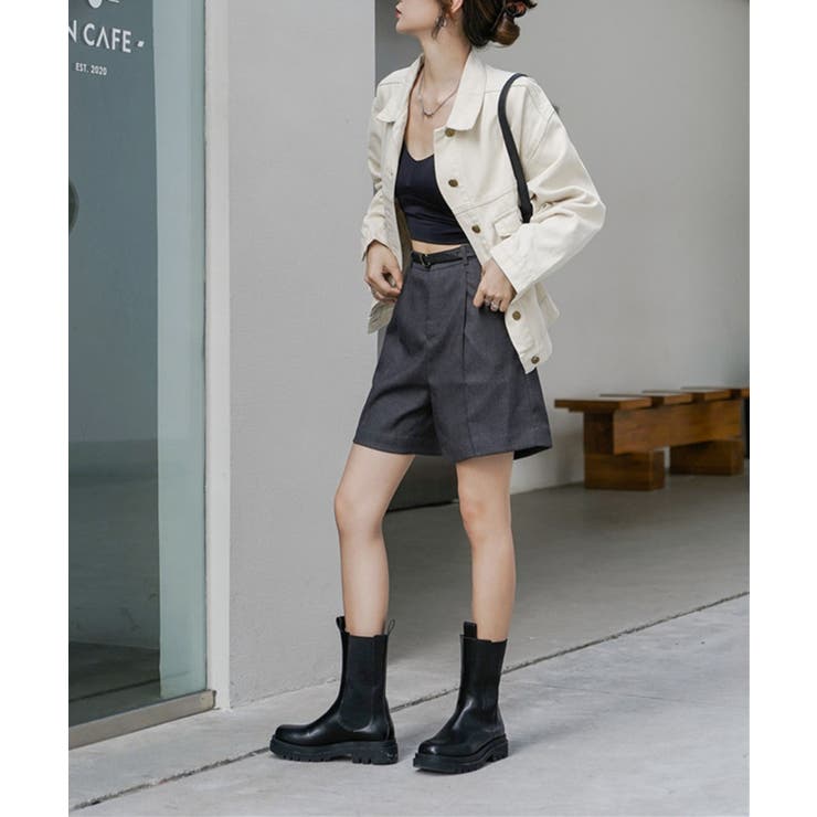 ベルトSETピンタックハーフパンツ | by muni:r | 詳細画像44 