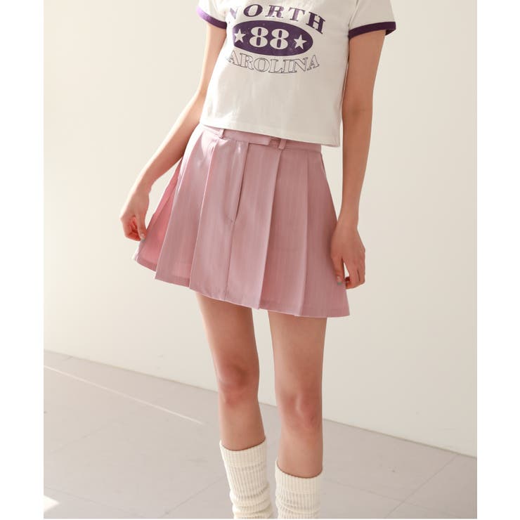 ピンク | トレンドローライズプリーツスカート | by muni:r