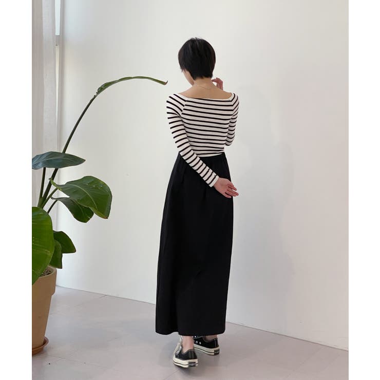 Aラインコットンピンタックロングスカート[品番：FROW0000405]｜by 