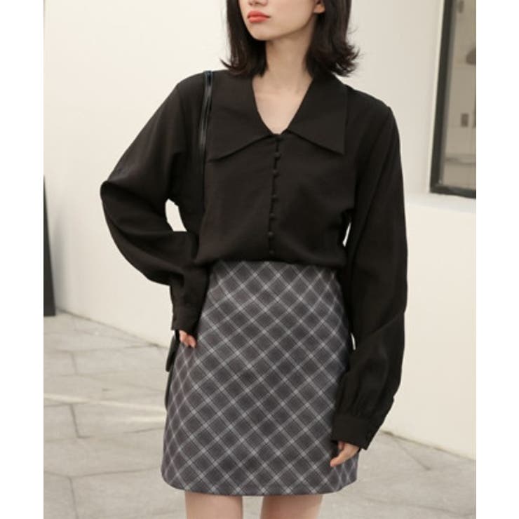 ブラック | プレーンカラーブラウス | by muni:r