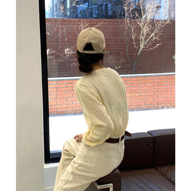 カラーミニケーブルニットカーディガン | by muni:r | 詳細画像14 