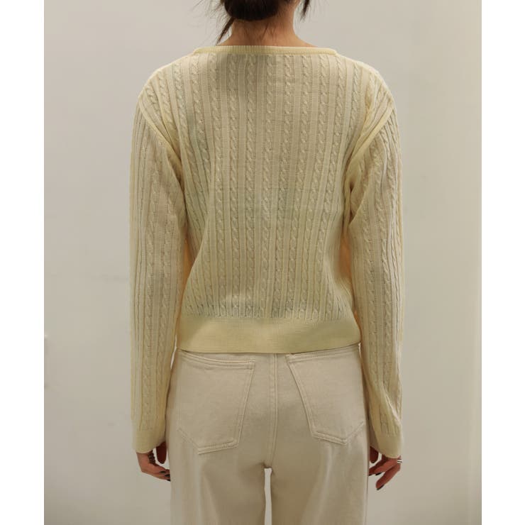 カラーミニケーブルニットカーディガン | by muni:r | 詳細画像18 