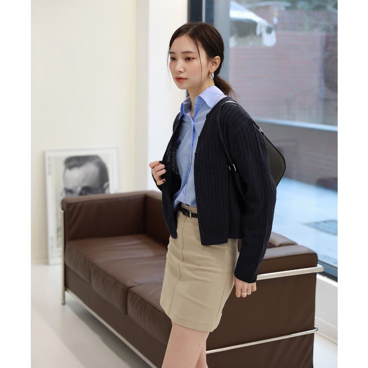 カラーミニケーブルニットカーディガン | by muni:r | 詳細画像19 