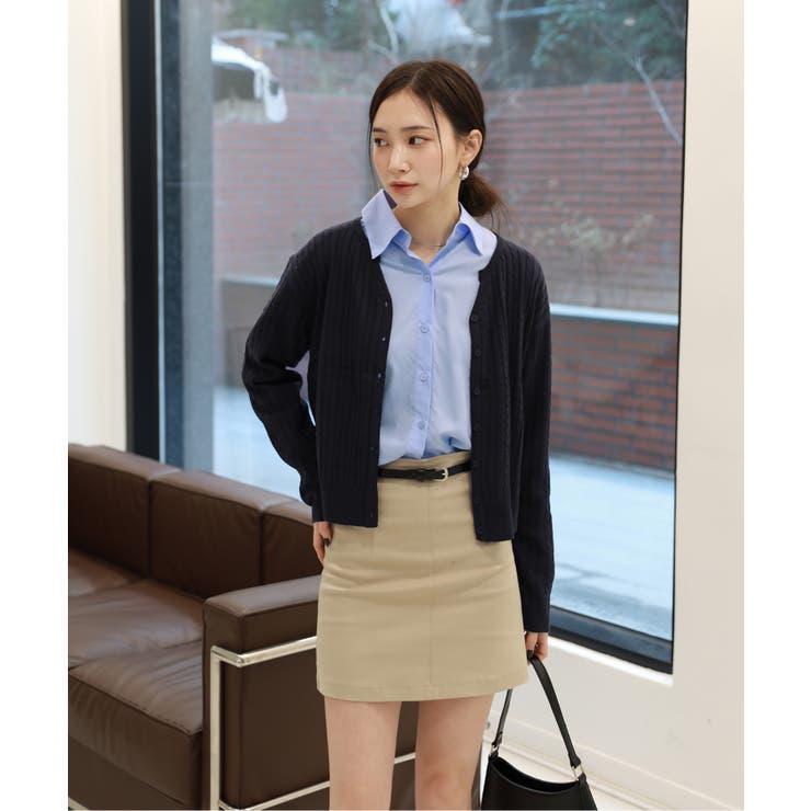 カラーミニケーブルニットカーディガン | by muni:r | 詳細画像22 