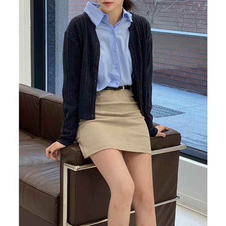 カラーミニケーブルニットカーディガン | by muni:r | 詳細画像25 