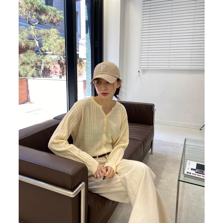 カラーミニケーブルニットカーディガン | by muni:r | 詳細画像3 