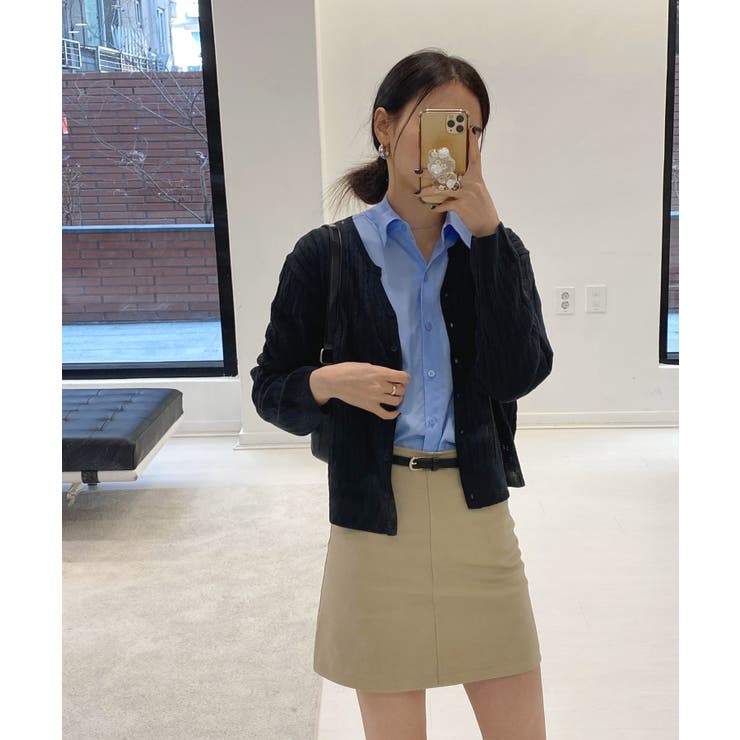 カラーミニケーブルニットカーディガン | by muni:r | 詳細画像36 