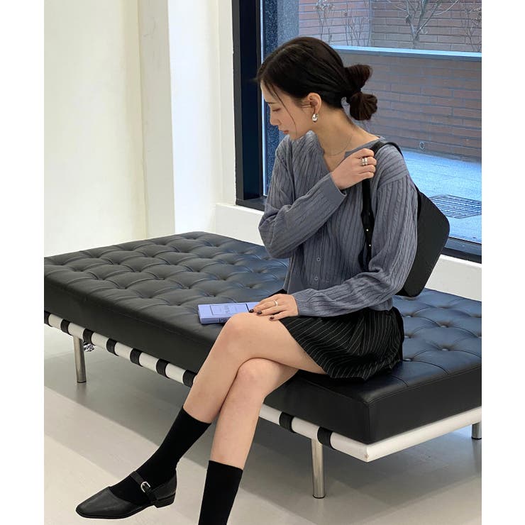 カラーミニケーブルニットカーディガン | by muni:r | 詳細画像42 