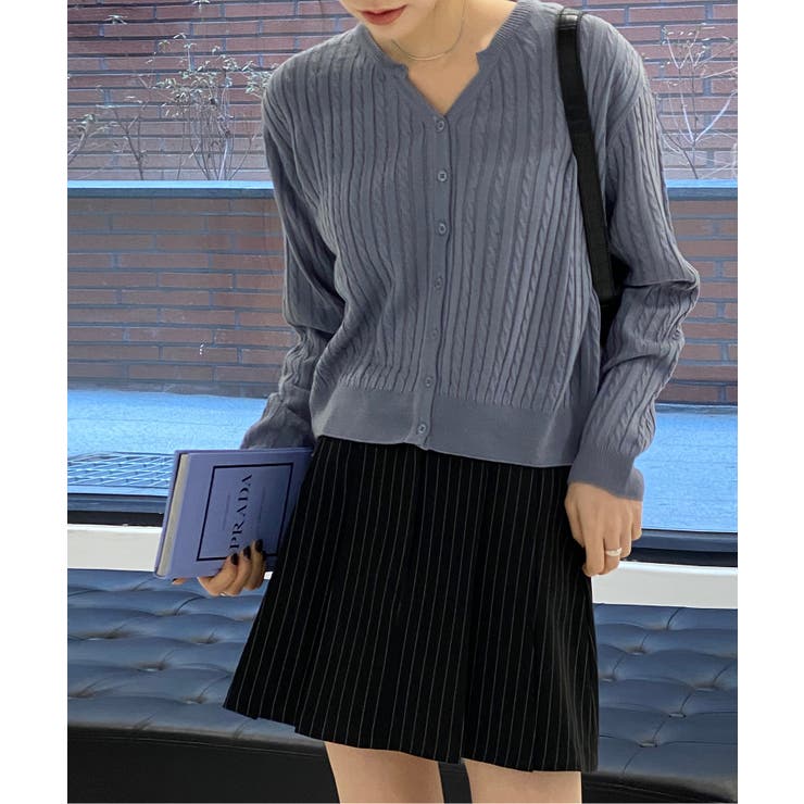 カラーミニケーブルニットカーディガン | by muni:r | 詳細画像52 