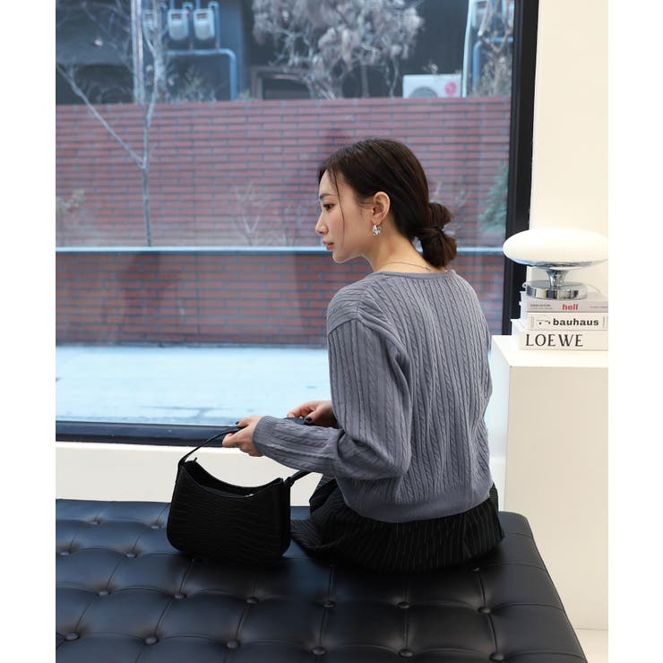 カラーミニケーブルニットカーディガン | by muni:r | 詳細画像56 