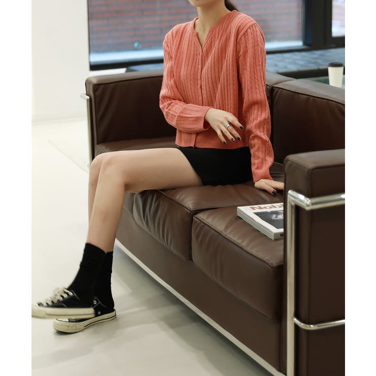 カラーミニケーブルニットカーディガン | by muni:r | 詳細画像65 