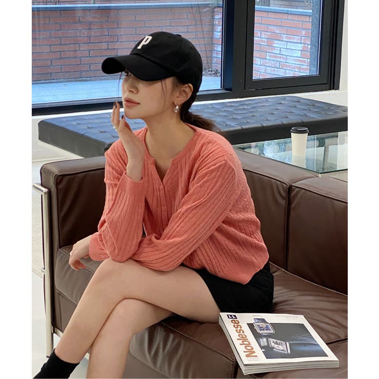 カラーミニケーブルニットカーディガン | by muni:r | 詳細画像75 