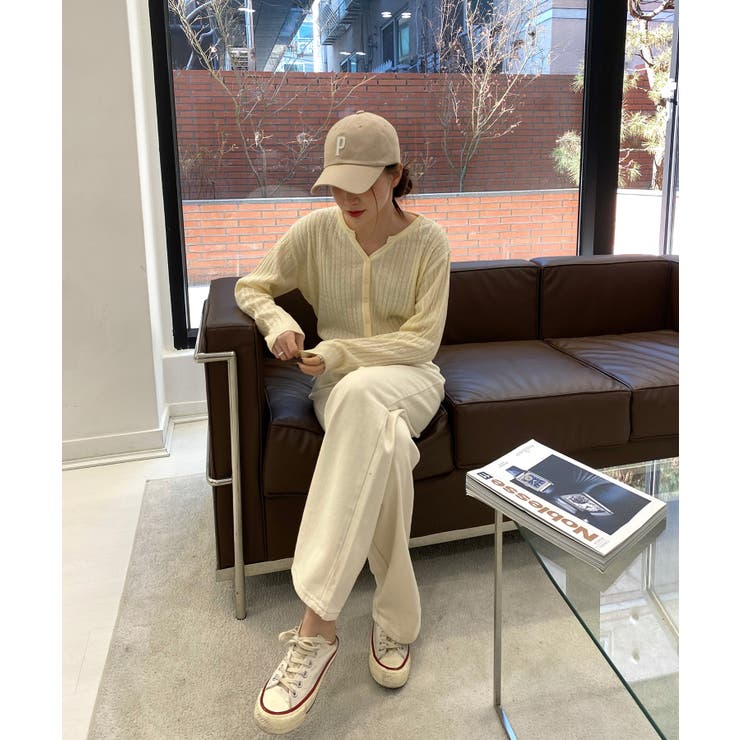 カラーミニケーブルニットカーディガン | by muni:r | 詳細画像8 