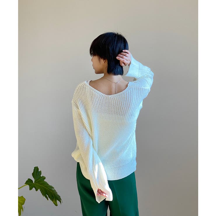 ルーズフィットデイリーVネックニット | by muni:r | 詳細画像14 