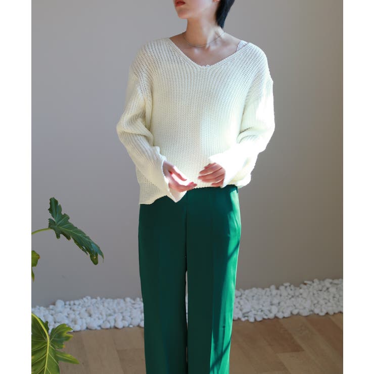 ルーズフィットデイリーVネックニット | by muni:r | 詳細画像17 