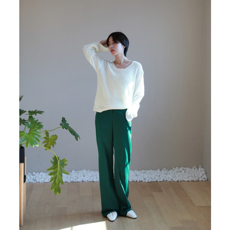 ルーズフィットデイリーVネックニット | by muni:r | 詳細画像19 