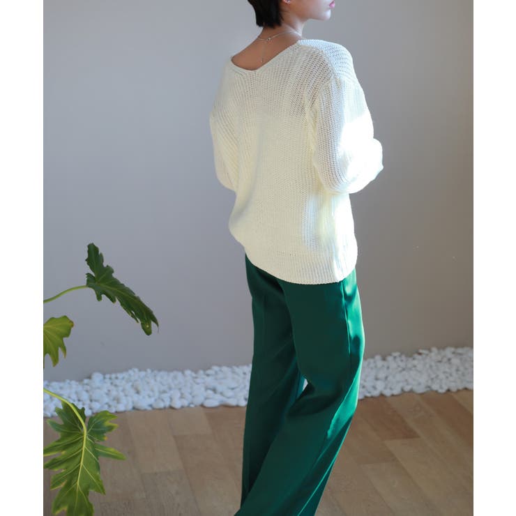 ルーズフィットデイリーVネックニット | by muni:r | 詳細画像21 