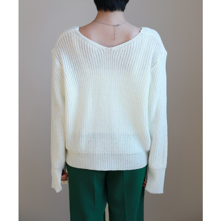 ルーズフィットデイリーVネックニット | by muni:r | 詳細画像25 