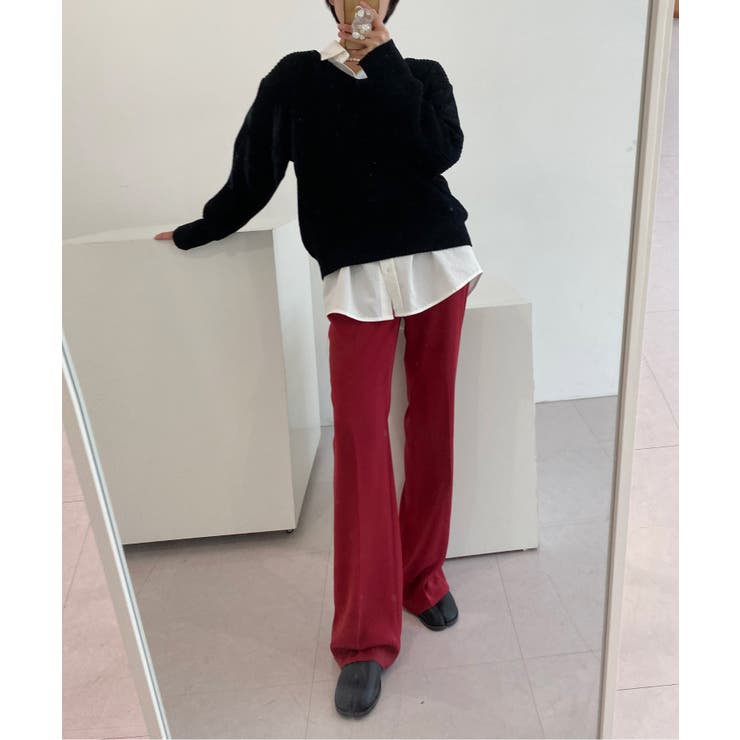 ルーズフィットデイリーVネックニット | by muni:r | 詳細画像31 