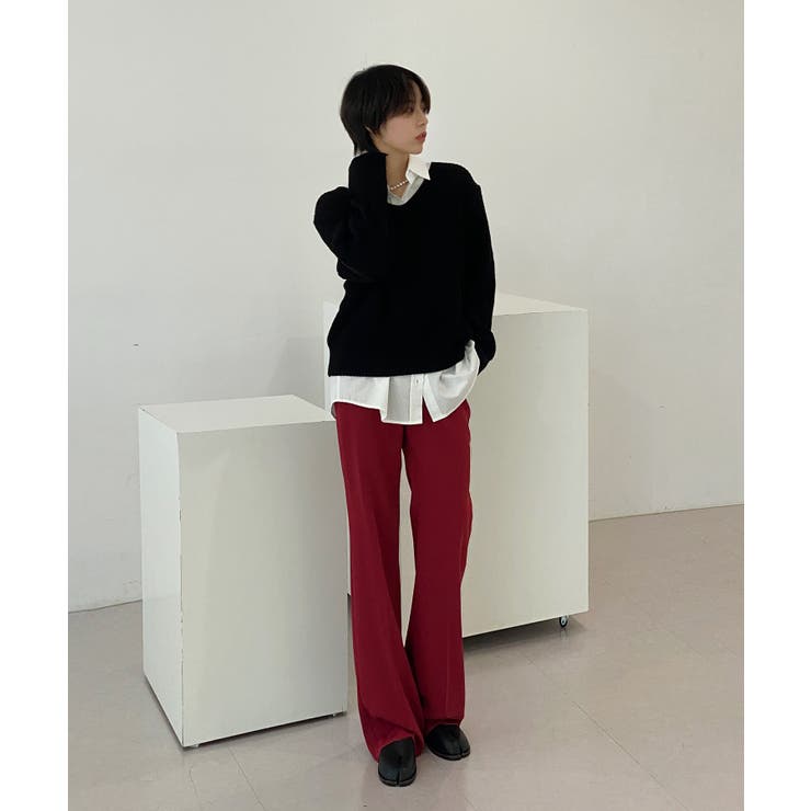 ルーズフィットデイリーVネックニット | by muni:r | 詳細画像36 