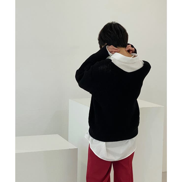 ルーズフィットデイリーVネックニット | by muni:r | 詳細画像37 