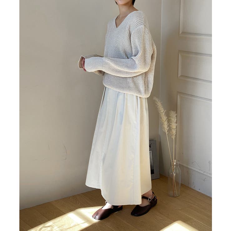 ルーズフィットデイリーVネックニット | by muni:r | 詳細画像47 