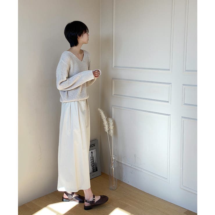 ルーズフィットデイリーVネックニット | by muni:r | 詳細画像48 