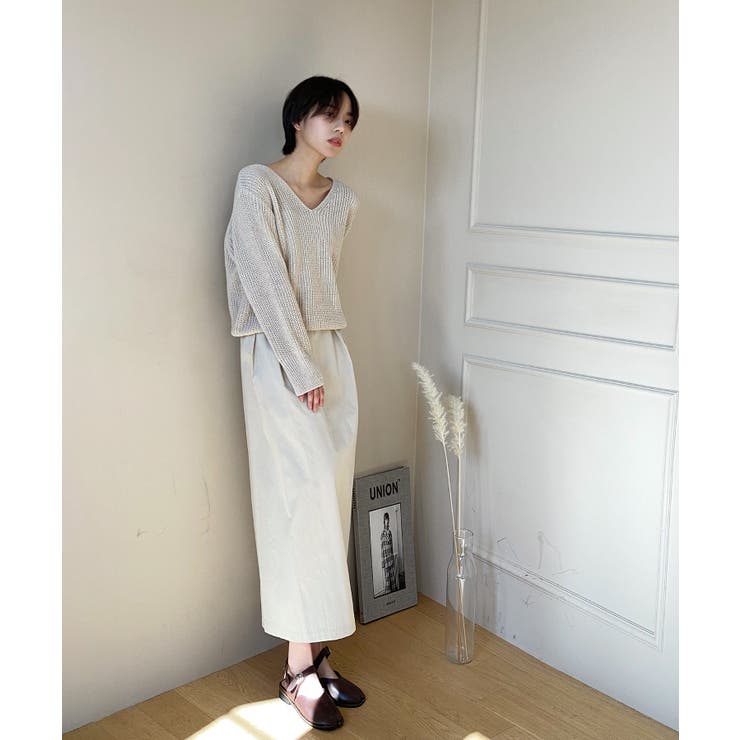 ルーズフィットデイリーVネックニット | by muni:r | 詳細画像49 