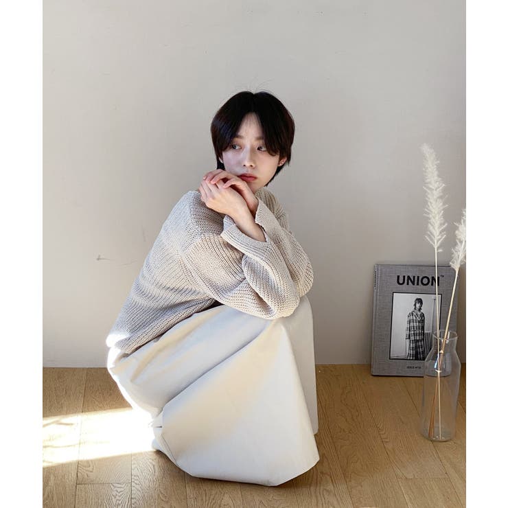 ルーズフィットデイリーVネックニット | by muni:r | 詳細画像61 