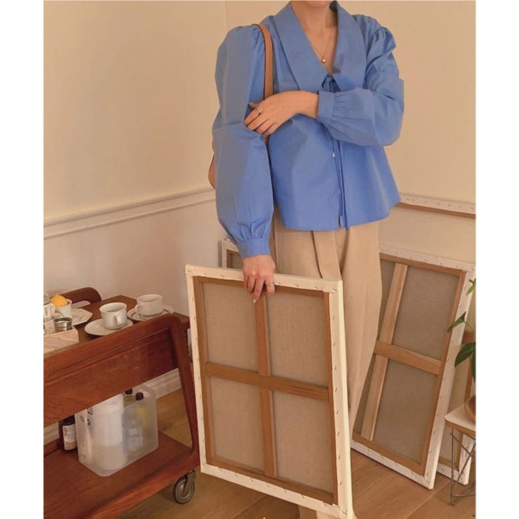 ビッグカラースプリングパフブラウス | by muni:r | 詳細画像13 