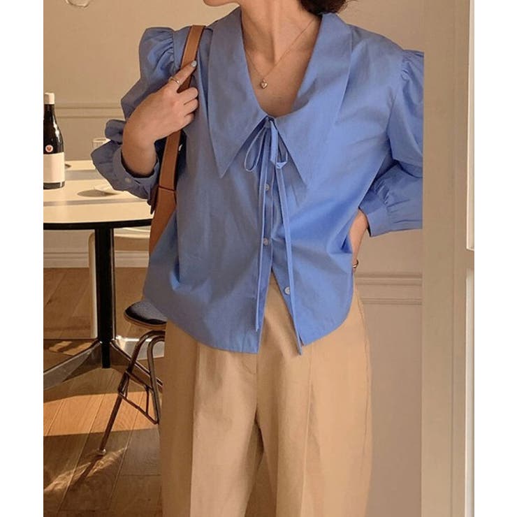 ビッグカラースプリングパフブラウス | by muni:r | 詳細画像14 