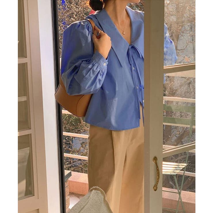 ビッグカラースプリングパフブラウス | by muni:r | 詳細画像18 