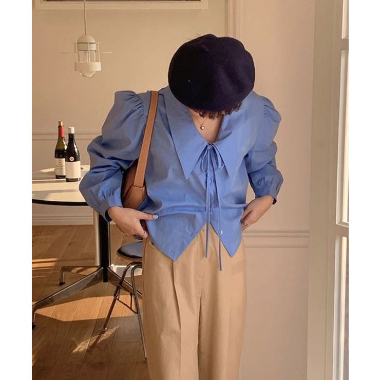 ビッグカラースプリングパフブラウス | by muni:r | 詳細画像19 