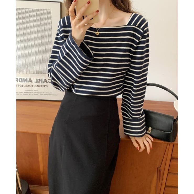 ベーシックスクエアボーダーTシャツ | by muni:r | 詳細画像10 