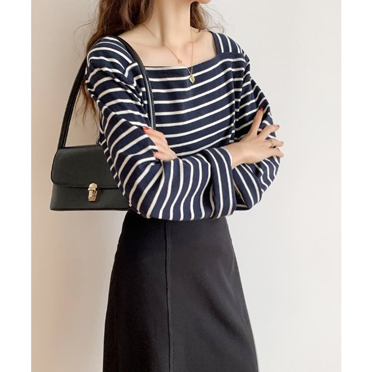 ベーシックスクエアボーダーTシャツ | by muni:r | 詳細画像12 