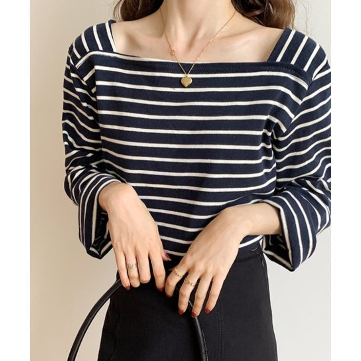 ベーシックスクエアボーダーTシャツ | by muni:r | 詳細画像15 